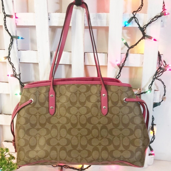 Coach #57842 Signature Drawnstring Carryall Shoulder Bag - Picture 3 of 13